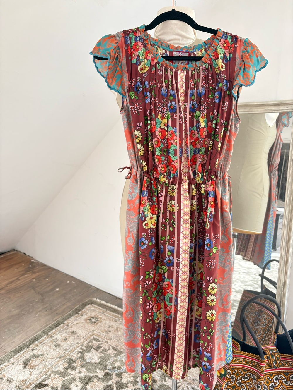 Johnny Was Teaberry silk dress NWT small